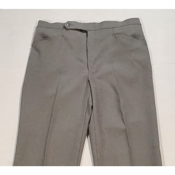 Haggar Mens 34 x 32 Dress Pants Expand-O-Matic Gray Heather Pockets Flat Front - Picture 3 of 12